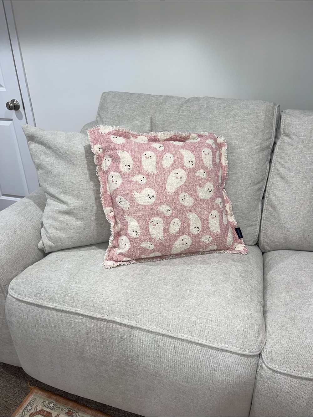 Cynthia Rowley Pink Ghost Halloween Pillow 20x20 NWOT